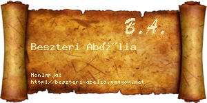 Beszteri Abélia névjegykártya